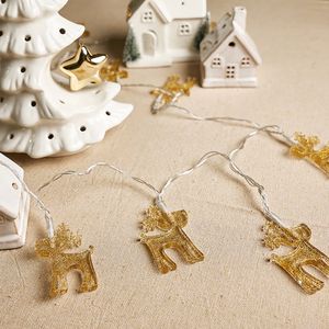 Cadena 10 Luces LEDS Renos Dorados Acrílico Orange