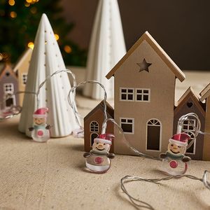 Cadena 10 Luces LEDS Muñecos de Nieve Acrílico Orange