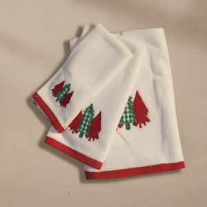 Set de 3 Toallas de Algodón 400gr Bordada Navidad Orange