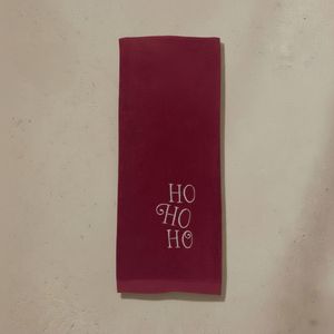 Toalla Algodón Rojo Bordado 40x65cm Navidad Orange