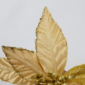 Flor Decorativa Navideña 38cm Cuentos de Oro Orange