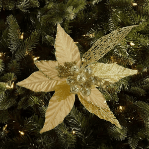 Flor Decorativa Navideña 38cm Cuentos de Oro Orange