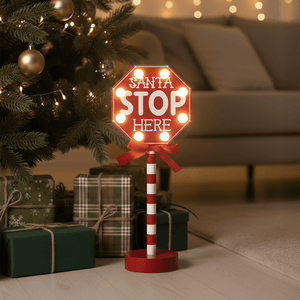 Cartel Stop con Luz 32cm Cuentos de Navidad Orange
