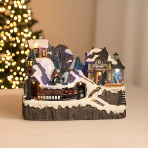 Estación de Pueblo Luminosa con Movimiento 9 LEDS