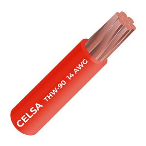 COMBO Cable THW-90 450/750 V 14 AWG Celsa Rojo 100m + Cinta Aislante Eléctrica 16mm x 4.5m Negro