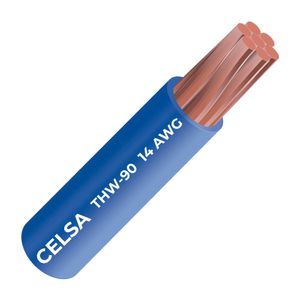 COMBO Cable THW-90 450/750 V 14 AWG Celsa Azul 100m + Cinta Aislante Eléctrica 16mm x 4.5m Negro