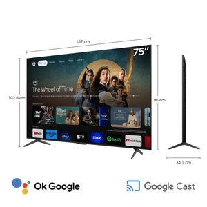 Televisor Tcl 75" Miniled 4k 75c6k Google Tv