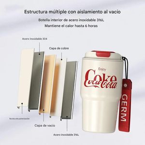 Vaso Térmico Germ Coca‑Cola Enjoy Beige-Rojo 590 ml