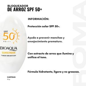 PACK 2 BLOQUEADOR DE ARROZ SPF50+ 50G BIOAQUA