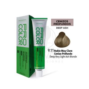 Pro Color Tinte Sin Amoniaco 9.11 Rubio Muy Claro Cenizo Profundo 70 g