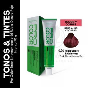 Pro Color Tinte Sin Amoniaco 6.66 Rubio Oscuro Rojo Intenso 70 g