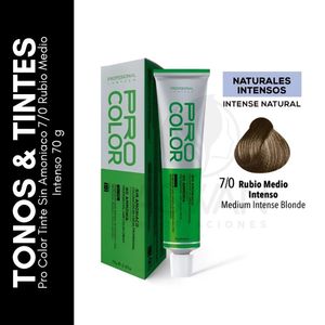Pro Color Tinte Sin Amoniaco 7/0 Rubio Medio Intenso 70 g