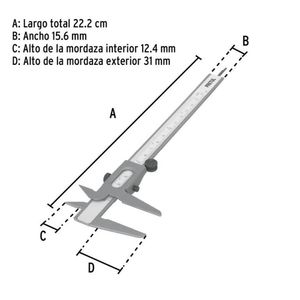 Calibrador Vernier Pie de Rey de 6 Pretul - 21455
