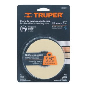Cinta Doble Contacto de 25 mm x 5 m Truper - 11727