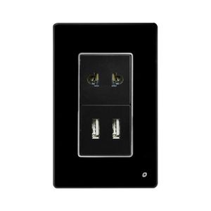 Tomacorriente Universal + USB Doble OP-AT-98NG OPALUX