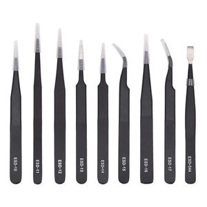 Pinzas Antiestaticas Juego De 10 Piezas + Estuche