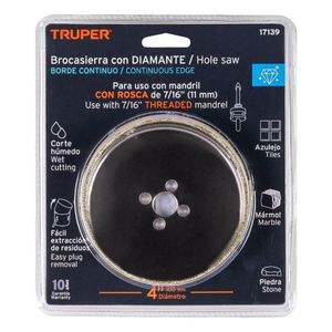 Broca sierra diamante 4 borde continuo Truper17139