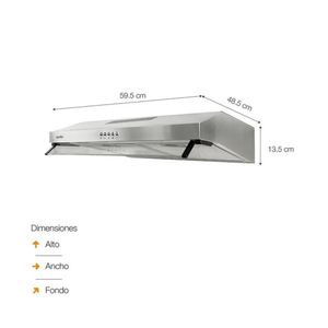 Campana Extractora Roma 60cm Acero Inoxidable Sole TURE16COV2