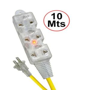 EXTENSIÓN OPALUX TOMA CORRIENTE CON 3 TOMAS 10 METROS OP-FL1210