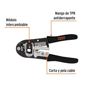 Pinza 8 ponchadora módulos intercambiables Truper - 18343