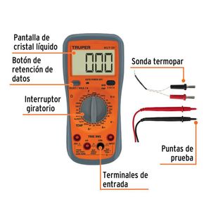 Multitester Digital Profesional Truper (automotriz) Mut-105, - 10403