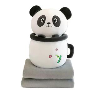 Peluche Panda en Taza con Manta Interna Almohada