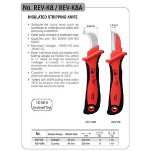 CUCHILLA ELECTRICISTA 1000 VOLTIOS RECTA REV-K8 RUBICON pza - 115434