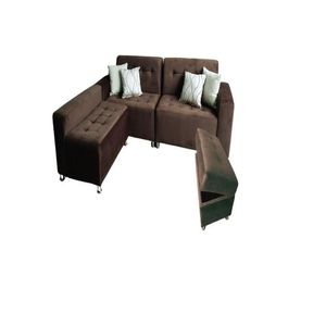 SILLON SECCIONAL PARAISO CHOCOLATE 3 PIEZAS - BAÚL