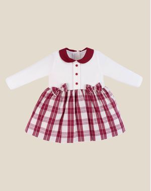 VESTIDO PECHERA PLUSH F-CUADROS