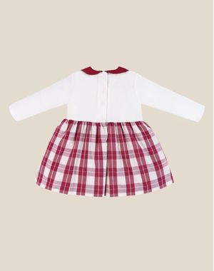 VESTIDO PECHERA PLUSH F-CUADROS