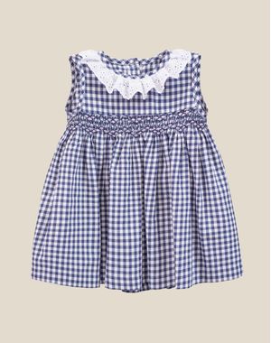 VESTIDO CUADROS C-BORD A MANO