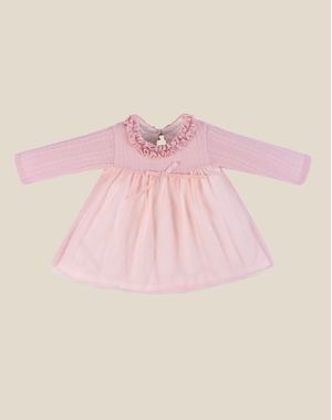 VESTIDO TEJ CON APLICACIÓN LAZO