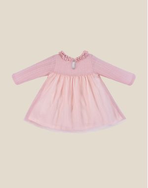 VESTIDO TEJ CON APLICACIÓN LAZO