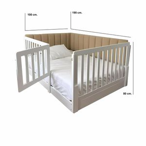 Cama Montessori Evolutiva Cunsi Beige Plaza y Media + Armado Gratis