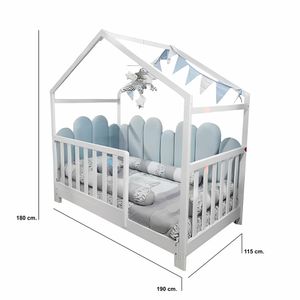 Cama Montessori Festi Azul Acero Plaza y Media + Armado Gratis