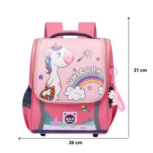 Mochila para Niñas Kawaii Escolar Unicornio Rosadoy Plumones Touch Marcadores Capibara de 24 pcs