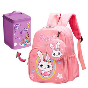 Mochila para Niñas Kawaii Conejito Escolar y Plumones Marcadores Touch con Estuche 24 pcs Capibara