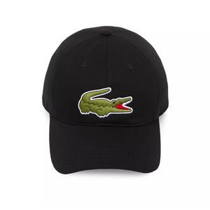 Gorra con Linea Contraste y Cocodrilo Aversized para Hombre Color Negro