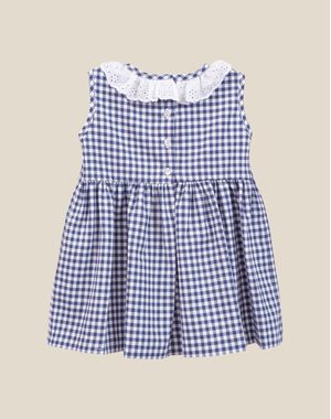 VESTIDO CUADROS C-BORD A MANO