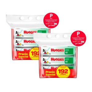 Pack Toallitas Húmedas HUGGIES Limpieza Efectiva Paquete 192un x 2un