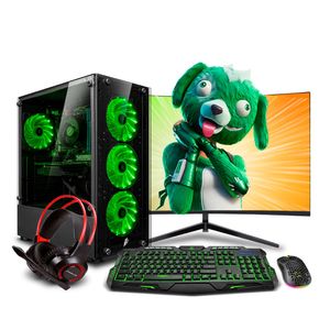 COMPUTADORA PC GAMER DRACO GREEN CORE I5 12400F 32GB 500GB 24 RTX3050 6GB MI PC LISTA MIPCLISTA