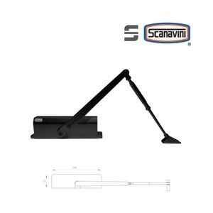 Brazo Hidráulico DT536F-K negro Puertas de 40 a 150 kg.