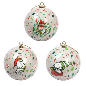 Set de Bolas Navideñas Snoopy X3 unds 8cm Modelo 1