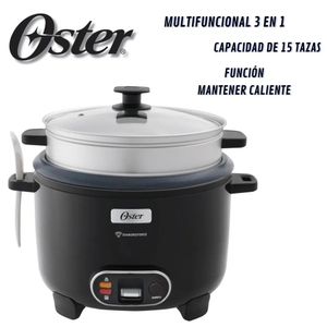 Olla Arrocera Oster CKSTRC15DFBLK 2,8 Litros Vaporera Función de Sofrito Negro