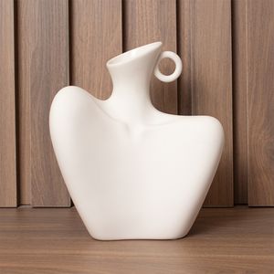 Florero Panadecor Diseño Torso Beige 21CM Porcelana