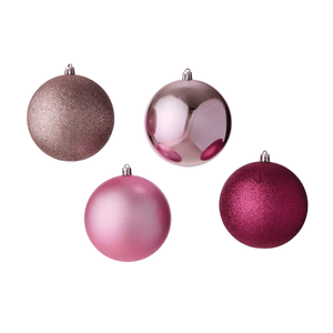 Set de 4 Bolas de Árbol 10cm Lila Orange