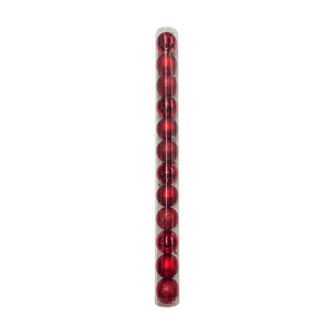 Set de 12 Bolas de Árbol 6cm Rojo Orange