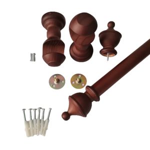 Pack Cortinero Simple Madera Aura 200cm Alfil Color Caoba