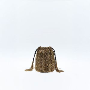 Cartera Sfera Mujer Beads Rayas Oro