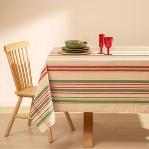 Mantel de Algodón y Lino Navideño